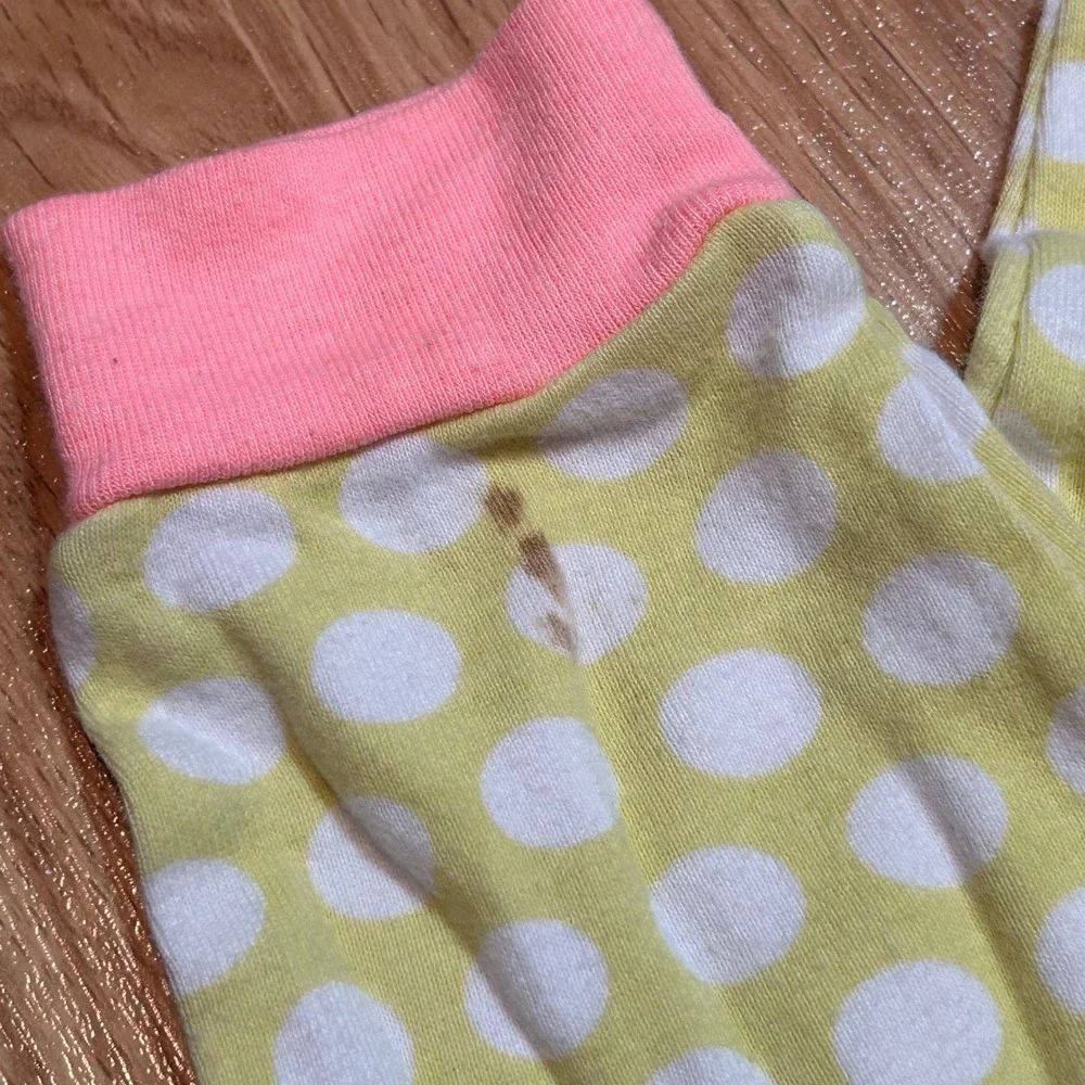 Carters Toddler Girl‎ 3T Yellow Polka Dot Crab Bird One Piece Pajamas Sleeper